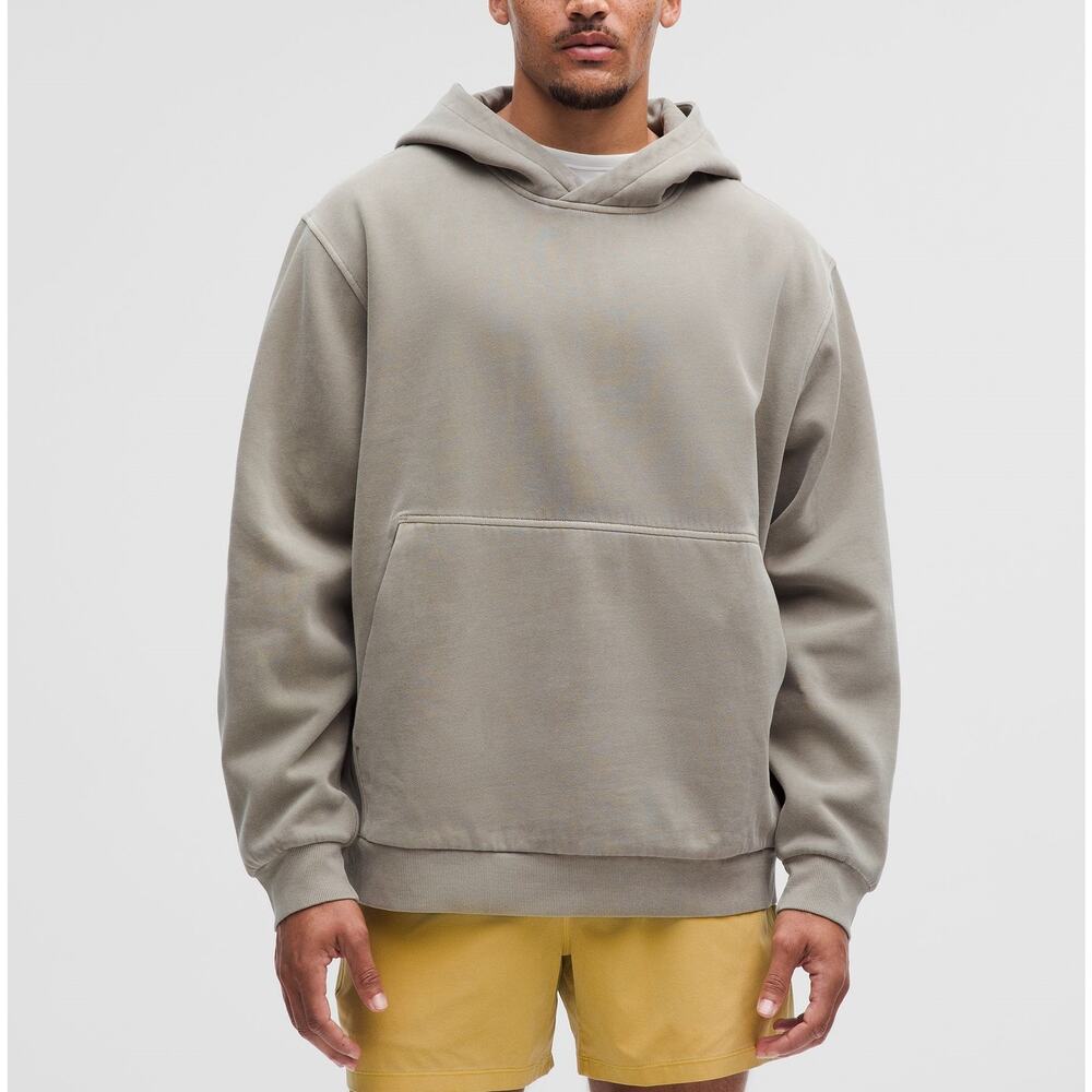Lululemon 'Steady' Grey Cotton State Pullover Hoodie Size S